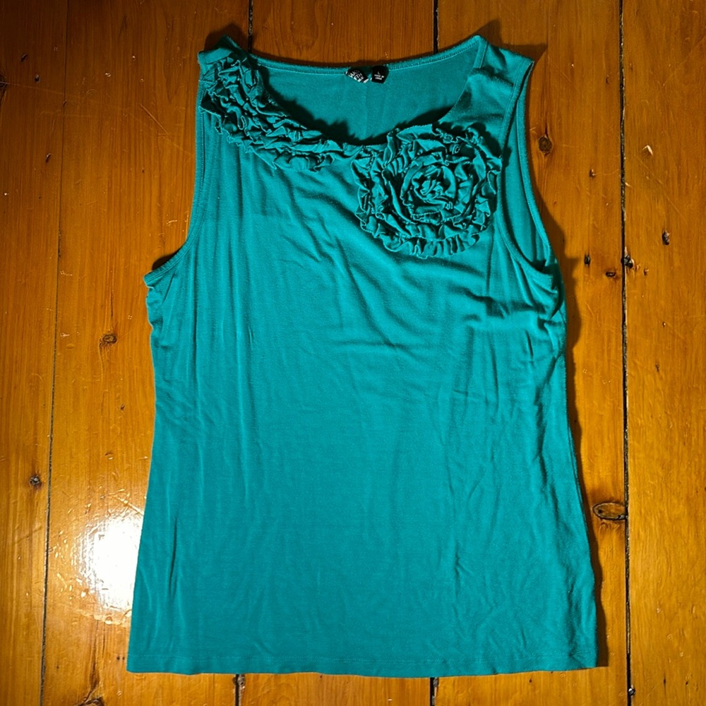 Same fifth avenue turquoise sleeveless blouse size large